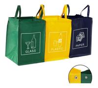 3er Set Recycling Englisch Mülltrenner Mülleimer Trennsystem