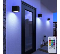 3er Set RGB LED Bas Luminaire Dimmable Télécommande Alu Spots Cour D'Extérieur
