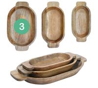 3er Set Vintage Déco Plateau de Service de Bac Bougie Petit Déjeuner Au