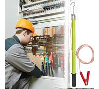 3ft 5ft 6ft 10ft Low Voltage Safely Discharge Tool, Electrician's Discharge Rod with 13/16 Ft Copper Wire, Lightweight Insulated Stick(Green,3.3ft/1meter - 10KV)