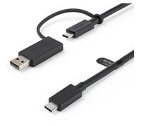 3ft Hybrid USB-C Cable w/USB-A Adapter, Black