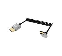 3ft Mini Coiled HDMI Cable,90 Degree Short HDMI to Mini HDMI Cable,Spiral HDMI 2.0 Cable 4K@120Hz 18Gbps for Camera/Camcorder/HDTV/Tablet