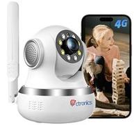 3G/4G LTE Caméra Surveillance Intérieur avec Carte SIM 360° PTZ sans Fil Vision Nocturne Couleur Détection Humaine/Mouvement Suivi Automatique Audio