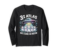 3I Atlas We Come in Meow Alien Cat drôle Manche Longue