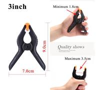 3IN 2pcs - Pince à ressort en Nylon réglable, solide, pour Studio de photographie, accessoires arrière-plan, Clip fixe