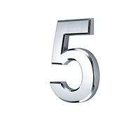 3in 3D Numéro de maison en ABS,numéro de maison autocollant,pour porte,boîte aux lettres,intérieur et extérieur,protection contre la corrosion et la rouille,résistant aux intempéries 7.5cm(argent 5)