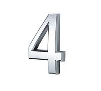 3in 3D Numéro de maison en ABS,numéro de maison autocollant,pour porte,boîte aux lettres,intérieur et extérieur,protection contre la corrosion et la rouille,résistant aux intempéries 7.5cm(argent 4)