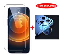 3in1 Avant+Arrière+Lentille Couverture Complète Verre Trempé De Protection Pour Iphone 16 15 11 12 14 13 Pro Max Film De Protection D'écran Transparent En Verre.2in1 Front Camera.For Iphone 11