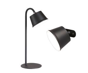 3in1 Lampe de table accu Lampe murale extérieure Support magnétique Plafonnier noir mobile, variateur à capteur, LED 3W 260Lm blanc chaud, LxLxH 17x12x34 cm