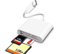 3in1 SD TF CF Card Reader, Memory Card Reader Adapter Type C to SD/TF/CF, Three Card Slots Micro SD Card Reader for Phone/Pad/Camera