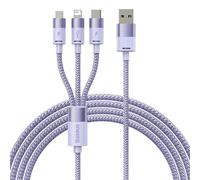Baseus Câble USB 3 en 1 StarSpeed - USB-C, Micro, Lightning, 3.5A, 1.2m - Violet