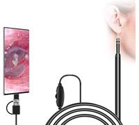 3in1 USB Otoscope-Ear Scope Camera, Mini New Upgraded 5.5mm Diameter Visual Ear Camera HD Ear Endoscope with Earwax Cleaning Tool and 6 Adjustable LED Lights for OTG Android and Windows & Mac.