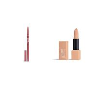 3INA MAKEUP - The Automatic Lip Pencil 503 + The Lipstick 501 - Crayon a Lèvres Nude Matte Waterproof + Rouge à Lèvres Beige avec Vitamin E et Beurre de Karité - Vegan - Cruelty Free