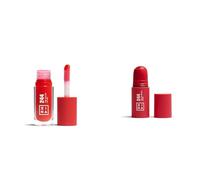 3INA MAKEUP - The Color Lip Oil 244 + The No-Rules Stick 244 - Rouge - Baume à Lévre avec Acide Hyaluronique + Blush Crème aux Acide Hyaluronique - Pour Yeux Lèvres et Joues - Vegan - Cruelty Free