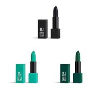 3INA MAKEUP - The Lipstick 900 + The Lipstick 793 + The Lipstick 734 - Noir - Turquoise - Vert - Rouge à Lèvres avec Vitamin E et Beurre de Karité - Rouge à Lèvres Couleur - Vegan - Cruelty Free