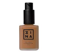 3INA | Maquillage Sans Cruauté | Vegan | Fond de Teint Fond | Couvrant Lègere à Moyenne | Texture Fluide | Longue Tenue | Fini Naturel | Résistant à l'Eau | The 3 in 1 Foundation 221 Expresso