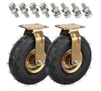3Inch Heavy Duty Castor Wheels 100Mm Non Slip Rubber Silent Swivel 480Kg Capacity for Furniture & Industrial Transport Cart Trolley Hospital Grey(Fixed-_250Mm/10In)