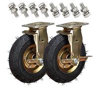 3Inch Heavy Duty Castor Wheels 100Mm Non Slip Rubber Silent Swivel 480Kg Capacity for Furniture & Industrial Transport Cart Trolley Hospital Grey(Brake-_250Mm/10In)