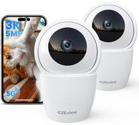 3k (5 Mp) 360° Indoor Wifi Surveillance Camera,2.4 & 5 Ghz Wifi,Night Vision,360°,Baby Pet Dog Cat Camera,Detection & Notification (White) (2)