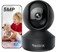 3k Indoor Wifi Surveillance Camera 360° Pt, Auto Tracking, Person/Pet/Crying Deterction, 2.4/5 Ghz Wi-Fi, 5mp Night Vision, Two-Way Audio For Baby, Elder, Animal, E1 Pro Black