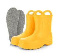 3Kamido GoSplash Bottes en caoutchouc pour enfants - bottes en caoutchouc en mousse EVA légère pour garçons et filles belles et robustes imperméables poignée pour un enfilage facile antidérapante