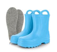 3Kamido GoSplash Bottes en caoutchouc pour enfants - bottes en caoutchouc en mousse EVA légère pour garçons et filles belles et robustes imperméables poignée pour un enfilage facile antidérapante