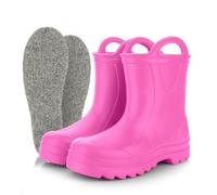 3Kamido GoSplash Bottes en caoutchouc pour enfants - bottes en caoutchouc en mousse EVA légère pour garçons et filles belles et robustes imperméables poignée pour un enfilage facile antidérapante