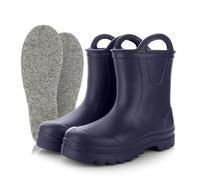 3Kamido GoSplash Bottes en caoutchouc pour enfants - bottes en caoutchouc en mousse EVA légère pour garçons et filles belles et robustes imperméables poignée pour un enfilage facile antidérapante