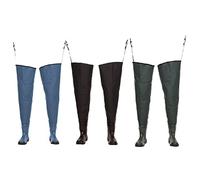 3Kamido Jeunesse Cuissardes, Bottes de pêche, Waders 36 37 38 39 EU, avec Sac de Transport, (38, Noir)