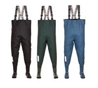 3Kamido Jeunesse Cuissardes de pêche, Jeunes Waders Junior, Noir et Vert, 36 EU, 37 EU, 38 EU, 39 EU, Bretelles durables, Bottes de pêche, Poitrine échassiers, Semelle Solide (Noir, 36 EU)