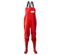 3Kamido Waders pour Femme Cuissardes de pêche, Pantalons avec Bottes, Poitrine de Pêche, Poitrine échassiers (37, Rouge)