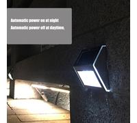3L-ED Lampe solaire de jardin en acier inoxydable pour l'extérieur Escaliers Chemins Patio L-ED Lampe solaire de rue (blanc chaud)