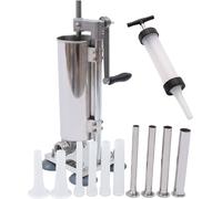 3L Embossoir à saucisses manuel vertical en acier inoxydable avec 4 tubes en acier inoxydable+7 tubes en PE Embossoir à saucisses