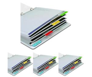 3L Fr 10522 - Sachet de 48 Onglets d'Indexation, Marque-Page, Index de Signalisation Adhésives Repositionnables 12 X 40mm, Couleurs Assorties (Lot de 4)