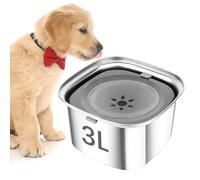 3L Gamelle Eau Chien Anti Eclaboussure, ELEPRUC Grande Gamelle Chien Anti Renversement en Acier Inoxydable, Gamelle Anti Glouton Chien pour l'intérieur & l'extérieur & la Voiture