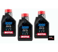 3L Huile Motul 3000 20W 50 Moteur Moto 4T Minérale Harley-Davidson API SL/SJ/SH/