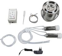 3L Machine à traire à pulsation sous vide pour chèvres Tête de traite électrique automatique portable pour vaches avec 2 gobelets trayeurs Connecteur EU