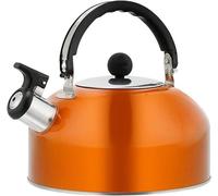 3L Sifflet En Acier Inoxydable Poêle TopTeapot, avec Anti-Chaleur Poignée Rabattable, Pour Électrique et Cuisinières À Gaz (Orange)