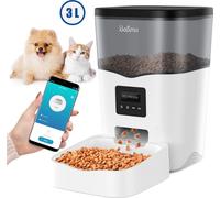 3L WIFI Distributeur automatique de nourriture Distributeur automatique de nourriture pour chats chiens Programmable 4 repas par jour Alimentation / Batterie