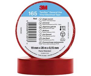 3M 165RD5E Ruban isolant rouge (L x l) 20 m x 19 mm