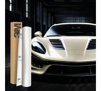 3M 2080 Film de wrapping de voiture - 30 x 152 cm - Film autocollant pour voiture, moto, bateau - Film de protection de peinture 3D avec canaux d'air pour le film (SP10 satin blanc nacré)