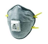 Masque antipoussière coque spécifique odeurs gênantes et vapeurs organiques 3M™ 9914 - FFP1, avec soupape Coolflow™