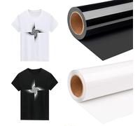 [3m + 3m] Rouleau Vinyle Thermocollant Noir Et Blanc,2 Rouleaux 30,5 Cmx3 M Flex Thermocollant Rouleau,Flex Thermocollant Pour Tissus,Cricut Et Découpe SilhouetteBlanc + Noir