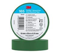 3M 3M Ruban isolant électrique Temflex 165 19 mm x 20 m vert PVC Quantité:1