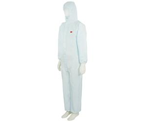 3M 4532+WXL Combinaison de protection, blanc, TYPE 5/6, taille XL, matériel SSMMS peu pelucheux, respirant, fermeture éclair à décoller, poignets tricotés x1 morceau