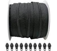3M, 5# fermeture éclair continue en nylon, total de 12 couleurs, pour sacs d'artisanat, tentes, chaussures, etc. avec 5 glissières automatiques en métal (332, 03M)