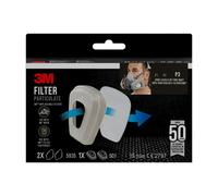 3M 5935 P3R Filtre à particules à insérer contre les particules solides et liquides, 2 paires de filtres 5935 + 1 paire de supports de filtre 501 x1 morceau