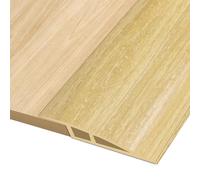 3M*5CM Barre de Seuil Adhesive, Seuil de Porte Adhesif PVC, Barre de Seuil Rattrapage de Niveau pour Hauteur du Seuil 5mm ~ 10mm, Rampe de Seuil Bandes de Transition Sol (Grain de Bois Clair)