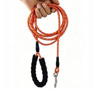 3m/5m/10m/15m/20m/30m/50m Laisse réfléchissante pour chien avec poignée rembourrée en mousse, corde en nylon haute résistance, universelle pour petits et moyens chiens Orange 5 m,Orange 3 m,Orange 20 