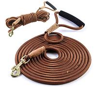 3m 5m 10m 20m Laisse de Pistage pour Chien Nylon Durable Long Rope Training Walking Leads for Medium Large Dogs (Color : Brown, Size : 5M)